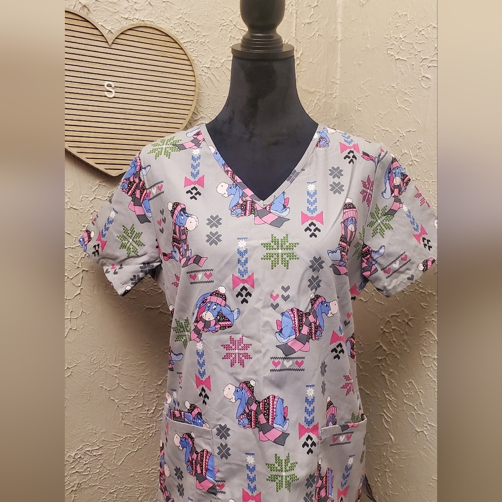 Small Holiday scrub top